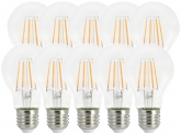 10x AdLuminis LED Bulb klar E27 4,5W 470 Lumen 2.700K