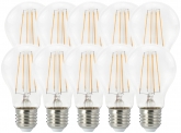 10x LED Fadenlampe Bulb E27 klar 7W 806lm 4.000K