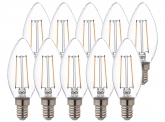 10x AdLuminis LED Candle klar E14 2,5W 250 Lumen 2.000K
