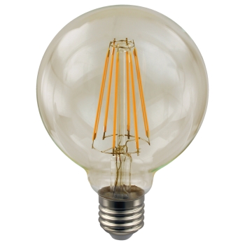 LED Fadenlampe G95 Globe E27 goldfarben 2W 160 Lumen AdLuminis LED-Long-Filament Amber G95 goldfarben 2W E27   